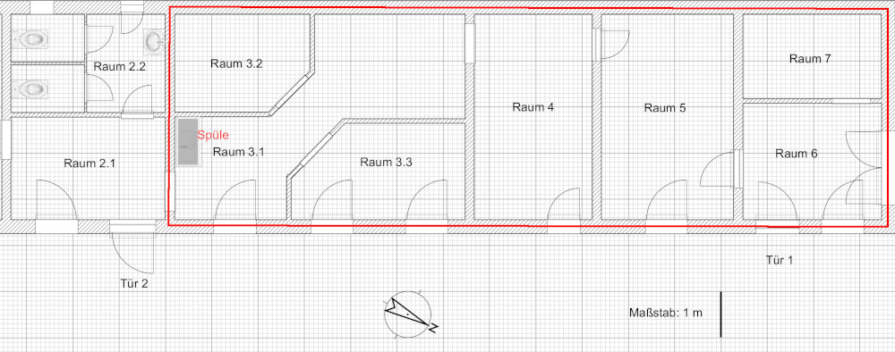 Grundriss 5-Raum-Büro